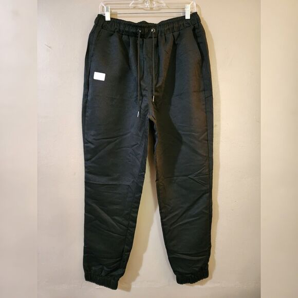 NEW Mens Manfinity Homme 2Pc Jogger Pants Size L Khaki Black Drawstring Pockets - Picture 5 of 13